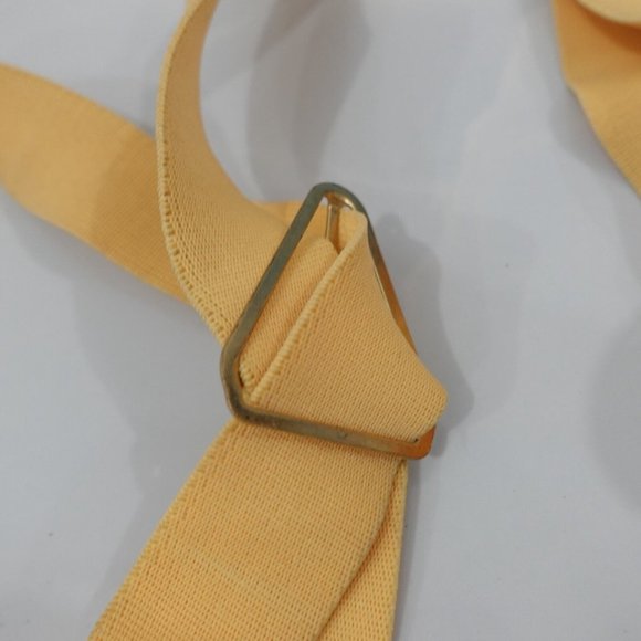 Cas Germany Suspender Mens Yellow Clip On X Back Adjustable Strap Stretch Formal - Picture 7 of 11